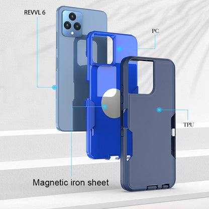 T-Mobile REVVL 6 Magnetic Dual-Layer PC and TPU Case with 2mm Screen & Camera Protection, Anti-Slip & Dust-Resistant