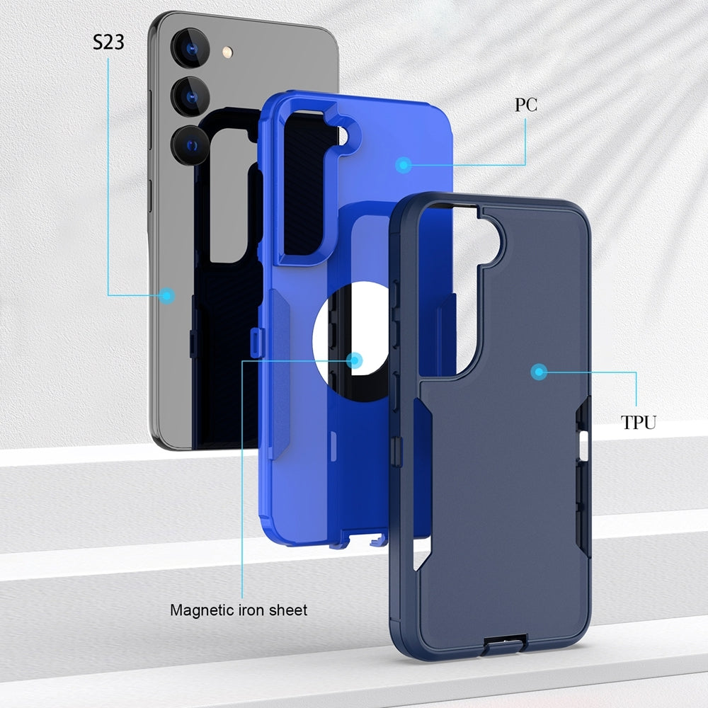 Samsung Galaxy S23 Ultra 5G Magnetic Dual-Layer PC and TPU Case with 2mm Screen & Camera Protection, Anti-Slip & Dust-Resistant