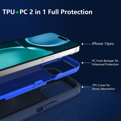 iPhone 15 Pro Max Magnetic Dual-Layer PC and TPU Case with 2mm Screen & Camera Protection, Anti-Slip & Dust-Resistant