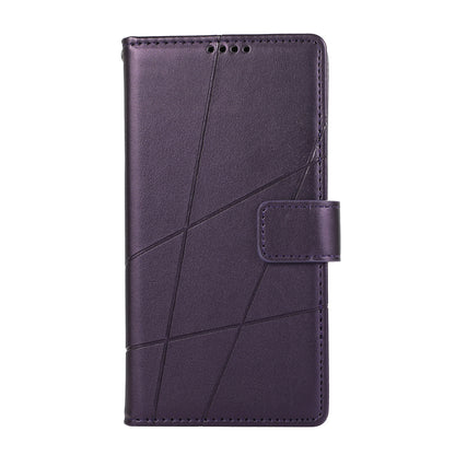 iPhone 6/6s PU Genuine Leather Texture Embossed Line Phone Case with Card Wallet, Kickstand & Wrist Strap