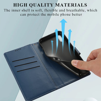 iPhone XS Max PU Genuine Leather Texture Embossed Line Phone Case with Card Wallet, Kickstand & Wrist Strap