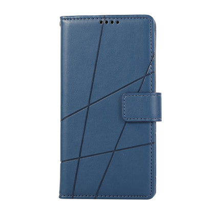 Xiaomi Mi 10 Genuine Leather Texture Embossed Line Phone Case with Card Wallet & Kickstand