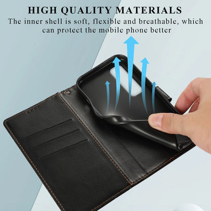 Xiaomi Mi 10s Genuine Leather Texture Embossed Line Phone Case with Card Wallet & Kickstand