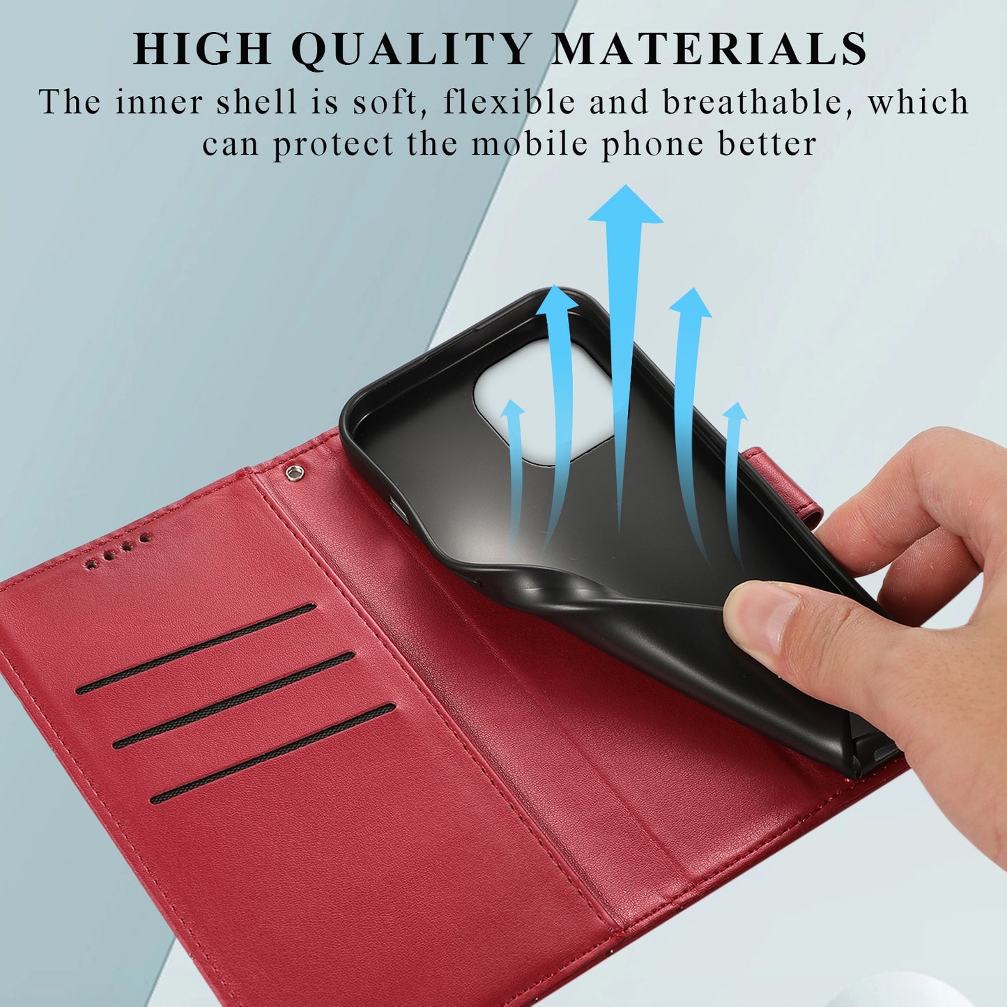 Xiaomi Mi 11 Genuine Leather Texture Embossed Line Phone Case with Card Wallet & Kickstand