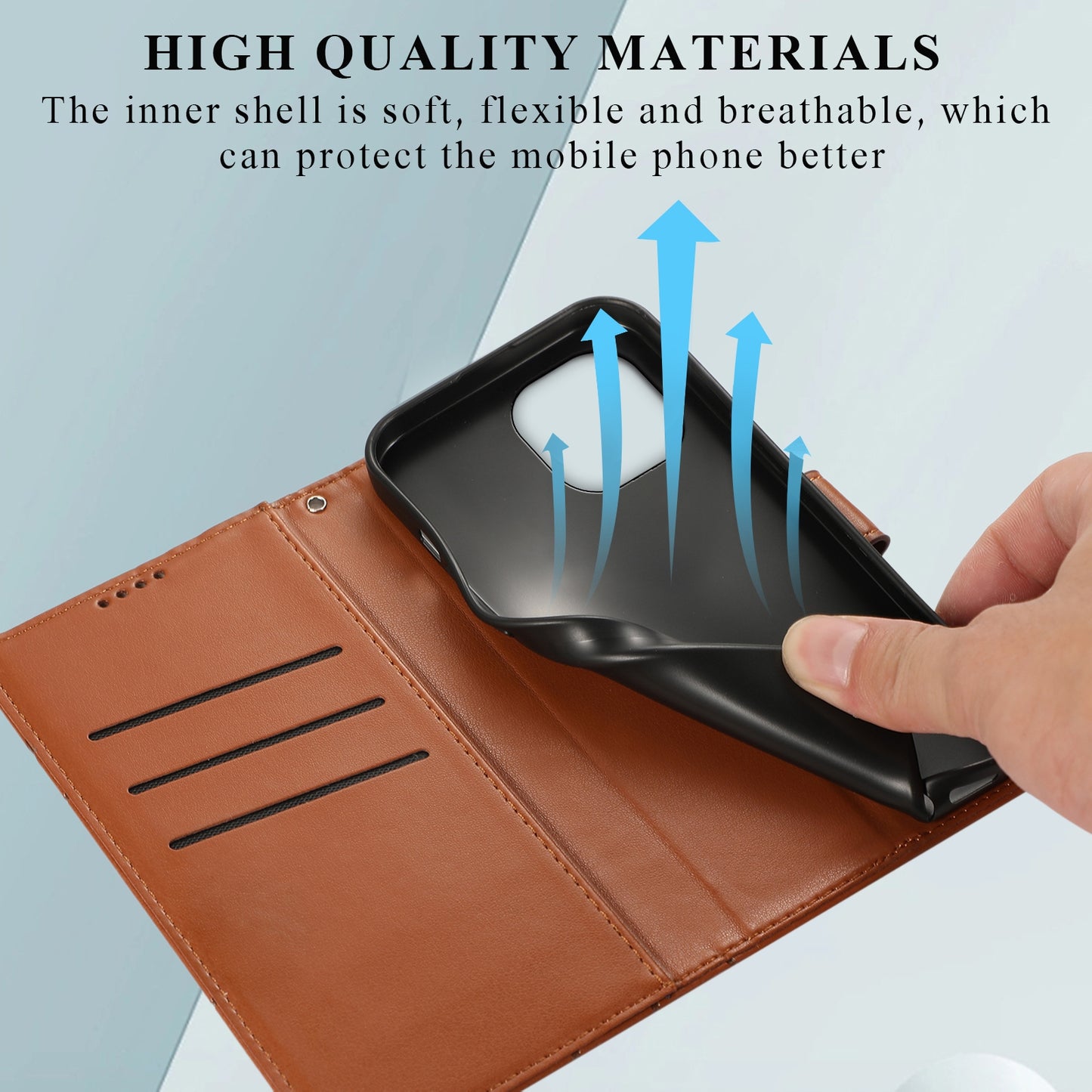 Xiaomi Mi 11 Genuine Leather Texture Embossed Line Phone Case with Card Wallet & Kickstand