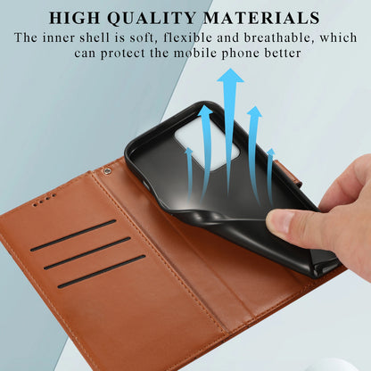 Xiaomi Mi 11T Genuine Leather Texture Embossed Line Phone Case with Card Wallet & Kickstand