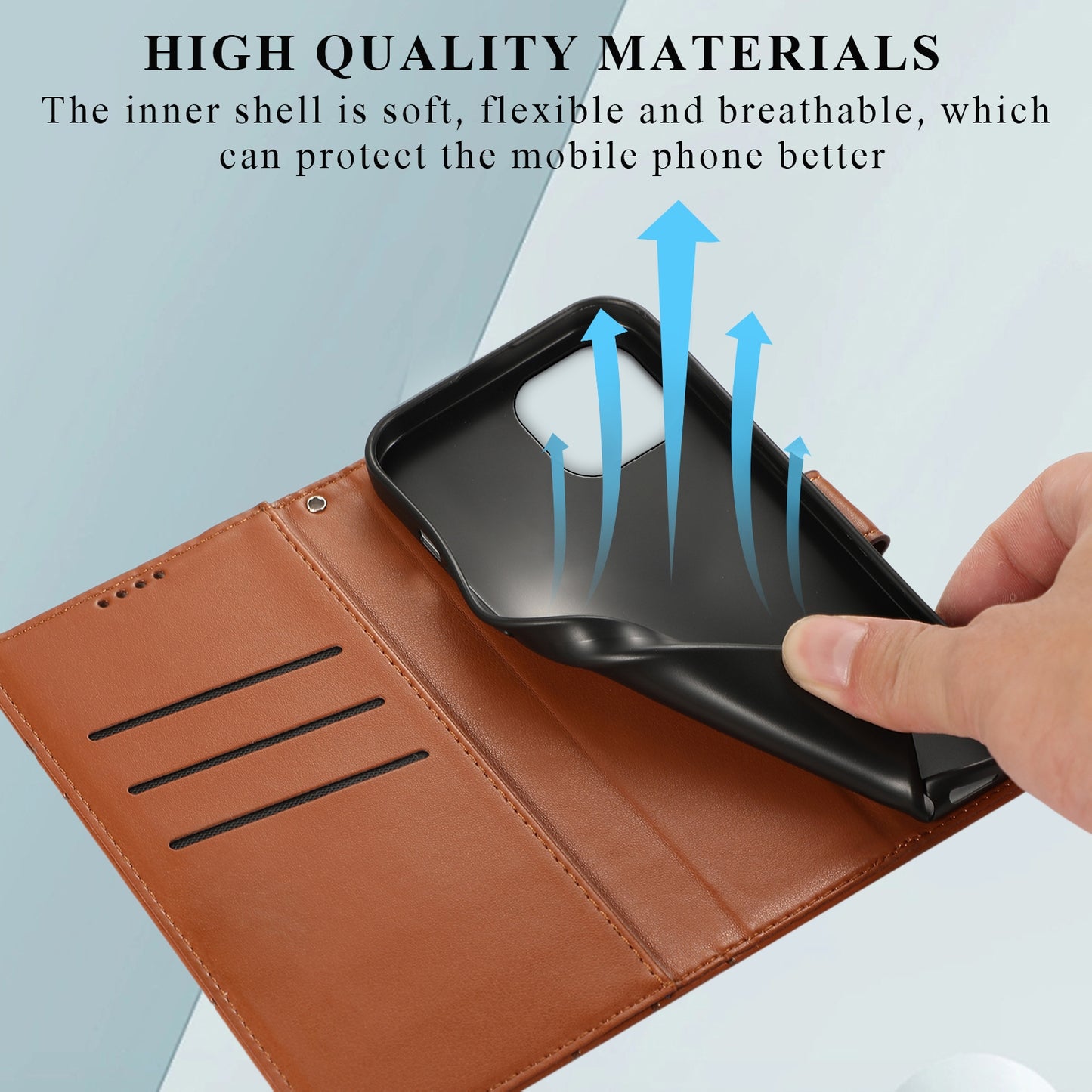 Xiaomi Mi 11 Lite Genuine Leather Texture Embossed Line Phone Case with Card Wallet & Kickstand