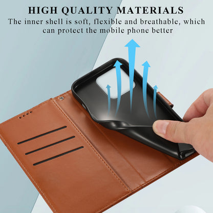 Xiaomi 13 Genuine Leather Texture Embossed Line Phone Case with Card Wallet & Kickstand