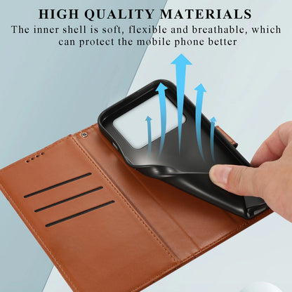 Xiaomi Poco M4 Pro Genuine Leather Texture Embossed Line Phone Case with Card Wallet & Kickstand