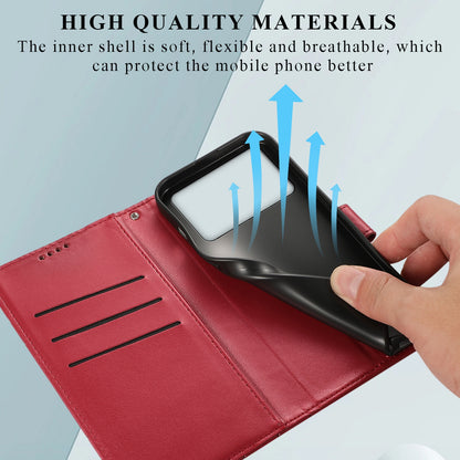 Xiaomi Poco X4 Pro 5g Genuine Leather Texture Embossed Line Phone Case with Card Wallet & Kickstand