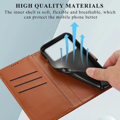 Xiaomi Poco X4 Pro 5g Genuine Leather Texture Embossed Line Phone Case with Card Wallet & Kickstand