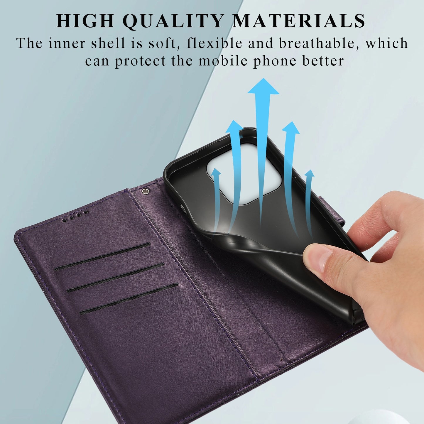 Xiaomi Redmi 12C Genuine Leather Texture Embossed Line Phone Case with Card Wallet & Kickstand