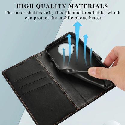 Xiaomi Redmi Note 9 Pro Genuine Leather Texture Embossed Line Phone Case with Card Wallet & Kickstand