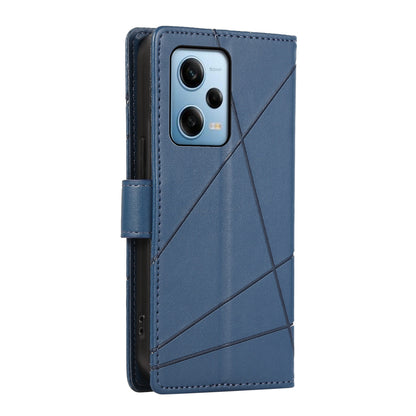 Xiaomi Redmi Note 12 Pro 5g Genuine Leather Texture Embossed Line Phone Case with Card Wallet & Kickstand