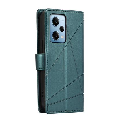 Xiaomi Redmi Note 12 Pro 5g Genuine Leather Texture Embossed Line Phone Case with Card Wallet & Kickstand