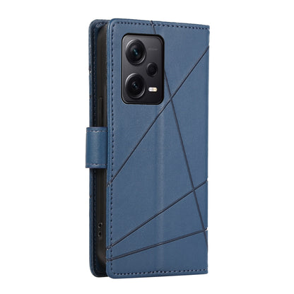 Xiaomi Redmi Note 12 Pro+ 5g Genuine Leather Texture Embossed Line Phone Case with Card Wallet & Kickstand