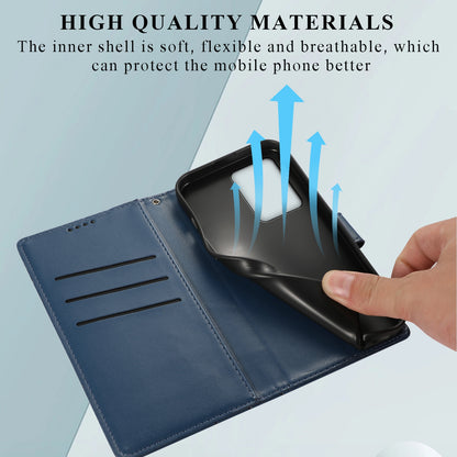 Xiaomi Redmi Note 12 Pro+ 5g Genuine Leather Texture Embossed Line Phone Case with Card Wallet & Kickstand