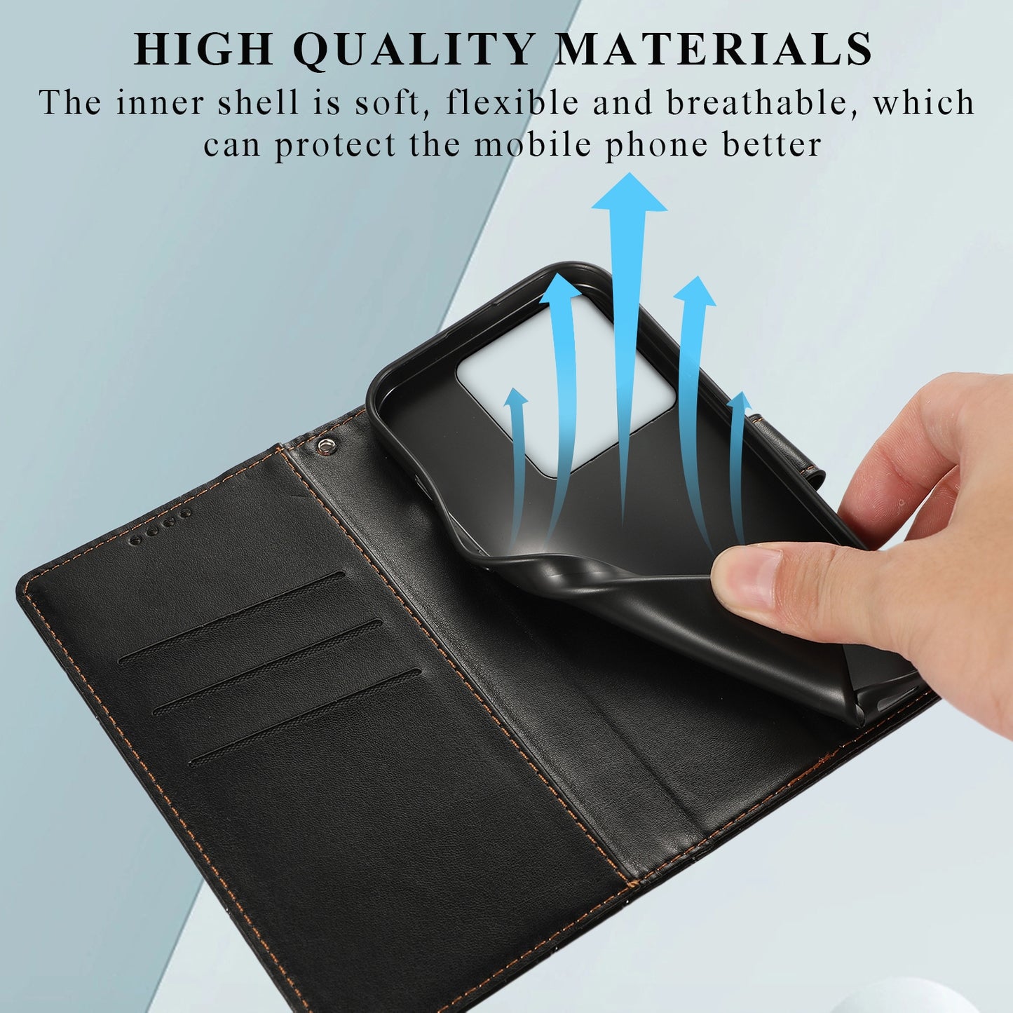 Xiaomi Redmi Note 13 Pro 5g Genuine Leather Texture Embossed Line Phone Case with Card Wallet & Kickstand