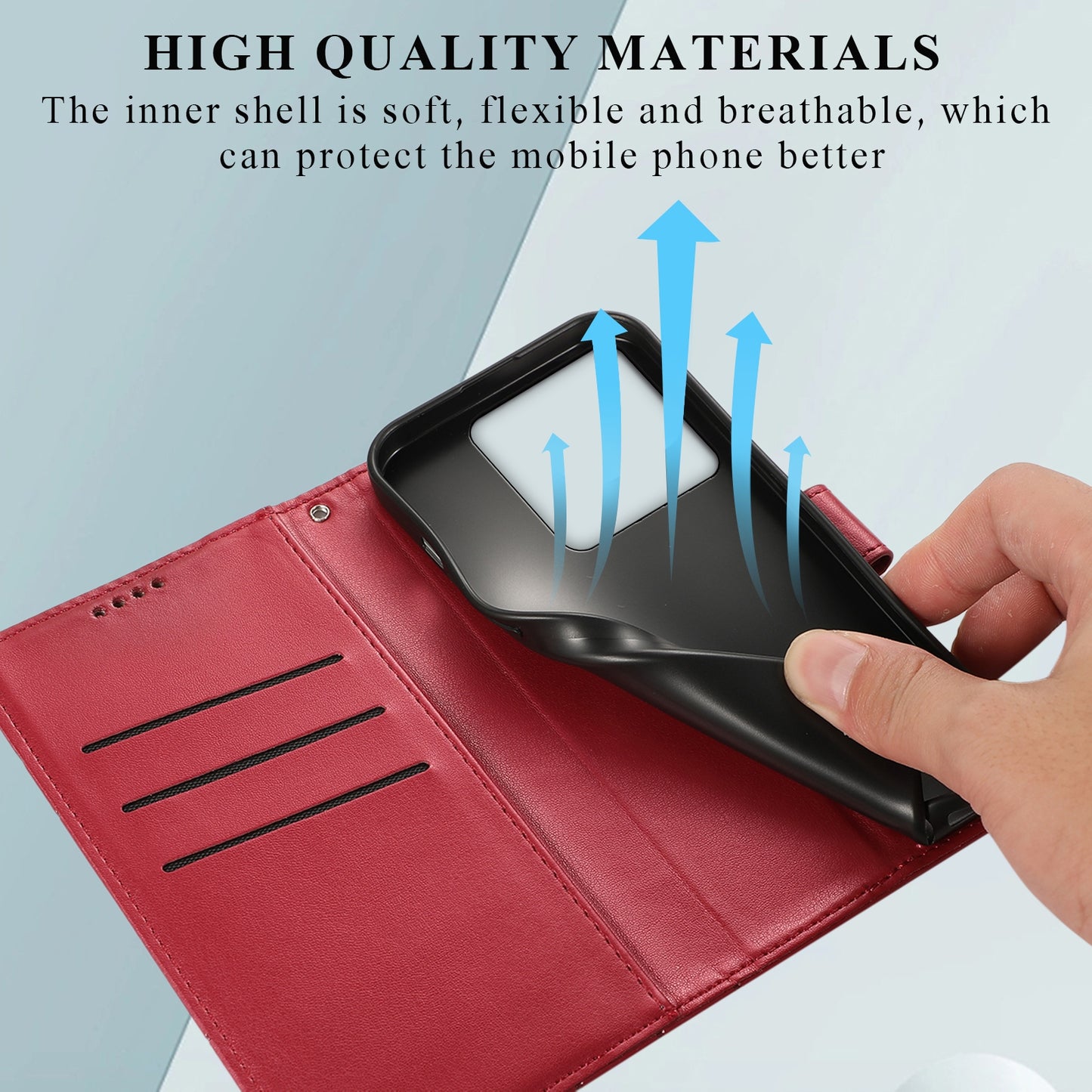 Xiaomi Redmi Note 13 Pro 5g Genuine Leather Texture Embossed Line Phone Case with Card Wallet & Kickstand