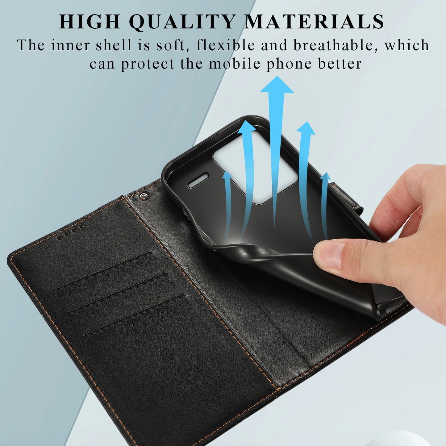 Xiaomi Redmi Note 13 Pro+ Genuine Leather Texture Embossed Line Phone Case with Card Wallet & Kickstand