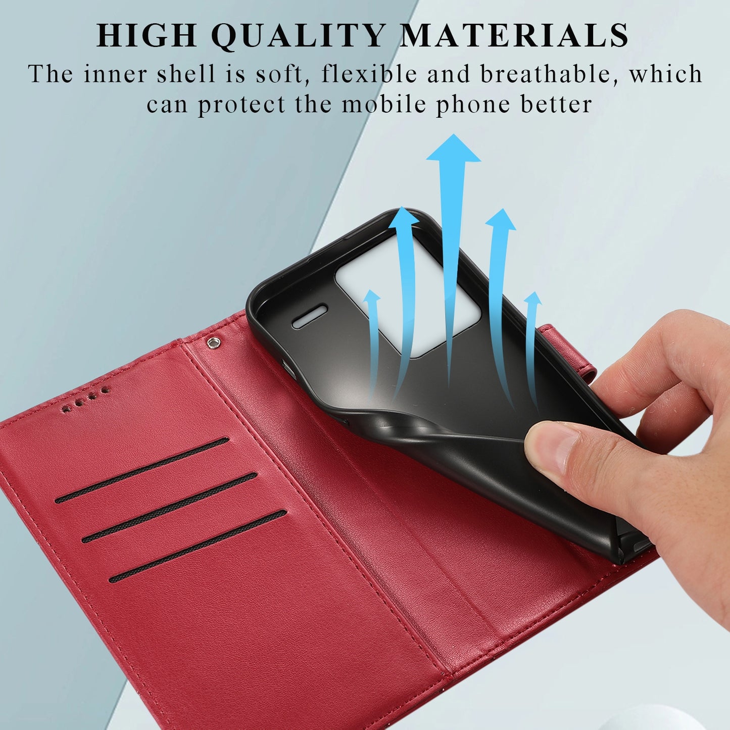 Xiaomi Redmi Note 13 Pro+ Genuine Leather Texture Embossed Line Phone Case with Card Wallet & Kickstand