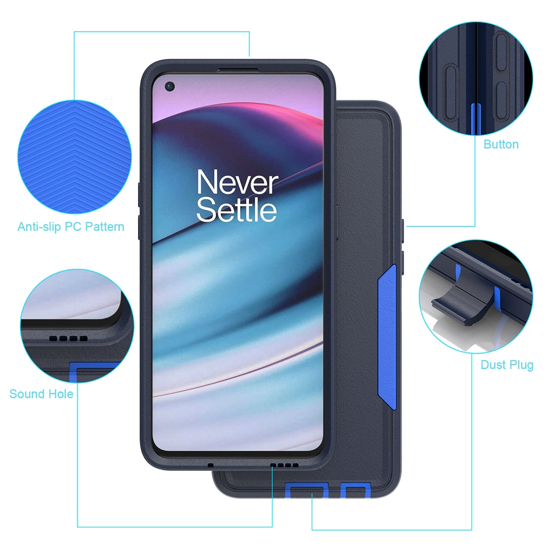 OnePlus Nord N20 5G Magnetic Dual-Layer PC and TPU Case with 2mm Screen & Camera Protection, Anti-Slip & Dust-Resistant