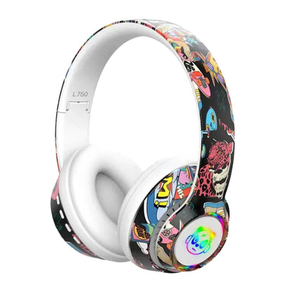 L750 3-in-1 RGB Graffiti Pattern Wireless Gaming Noise Reduction Headset