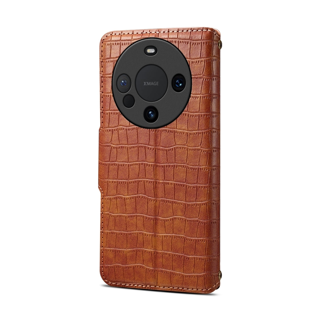 Huawei Mate 60 Denior Leather Case - Crocodile Texture with Oil Edge, Wallet & Kickstand Features