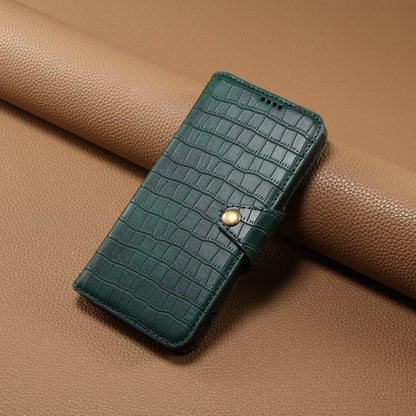 Huawei Nova 11 Pro Denior Leather Case - Crocodile Texture with Oil Edge, Wallet & Kickstand Features