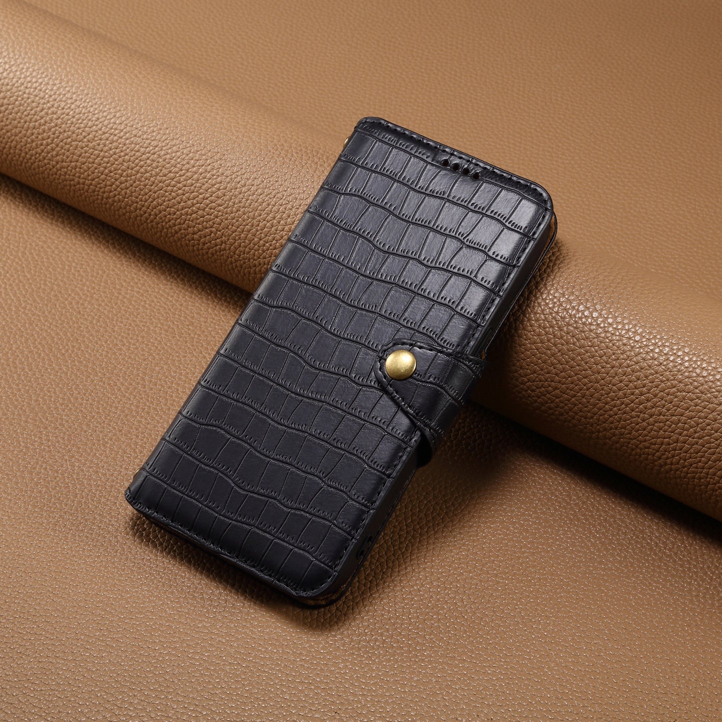 Huawei Nova 11 Pro Denior Leather Case - Crocodile Texture with Oil Edge, Wallet & Kickstand Features