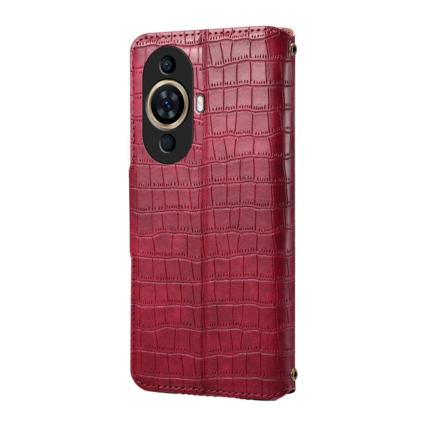 Huawei Nova 11 Denior Leather Case - Crocodile Texture with Oil Edge, Wallet & Kickstand Features