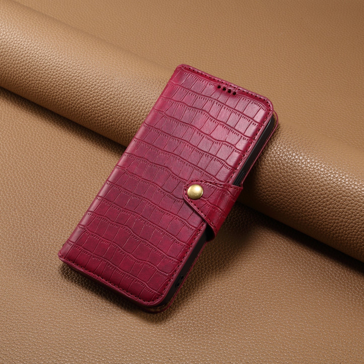 Huawei Nova 11 Denior Leather Case - Crocodile Texture with Oil Edge, Wallet & Kickstand Features