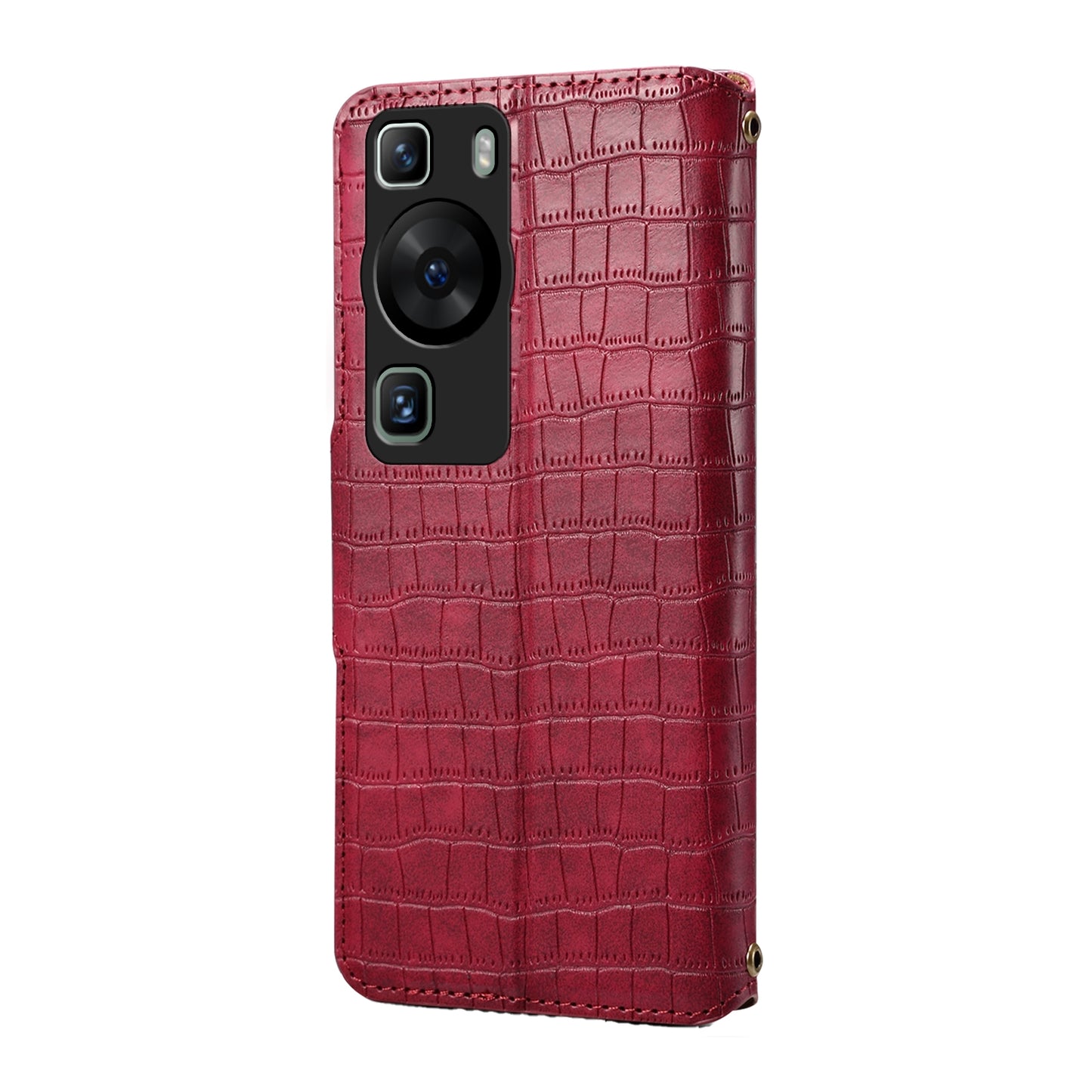 Huawei P60 Denior Leather Case - Crocodile Texture with Oil Edge, Wallet & Kickstand Features