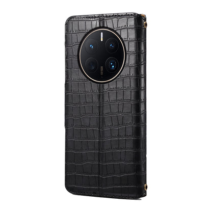 Huawei Mate 50 Pro Denior Leather Case - Crocodile Texture with Oil Edge, Wallet & Kickstand Features