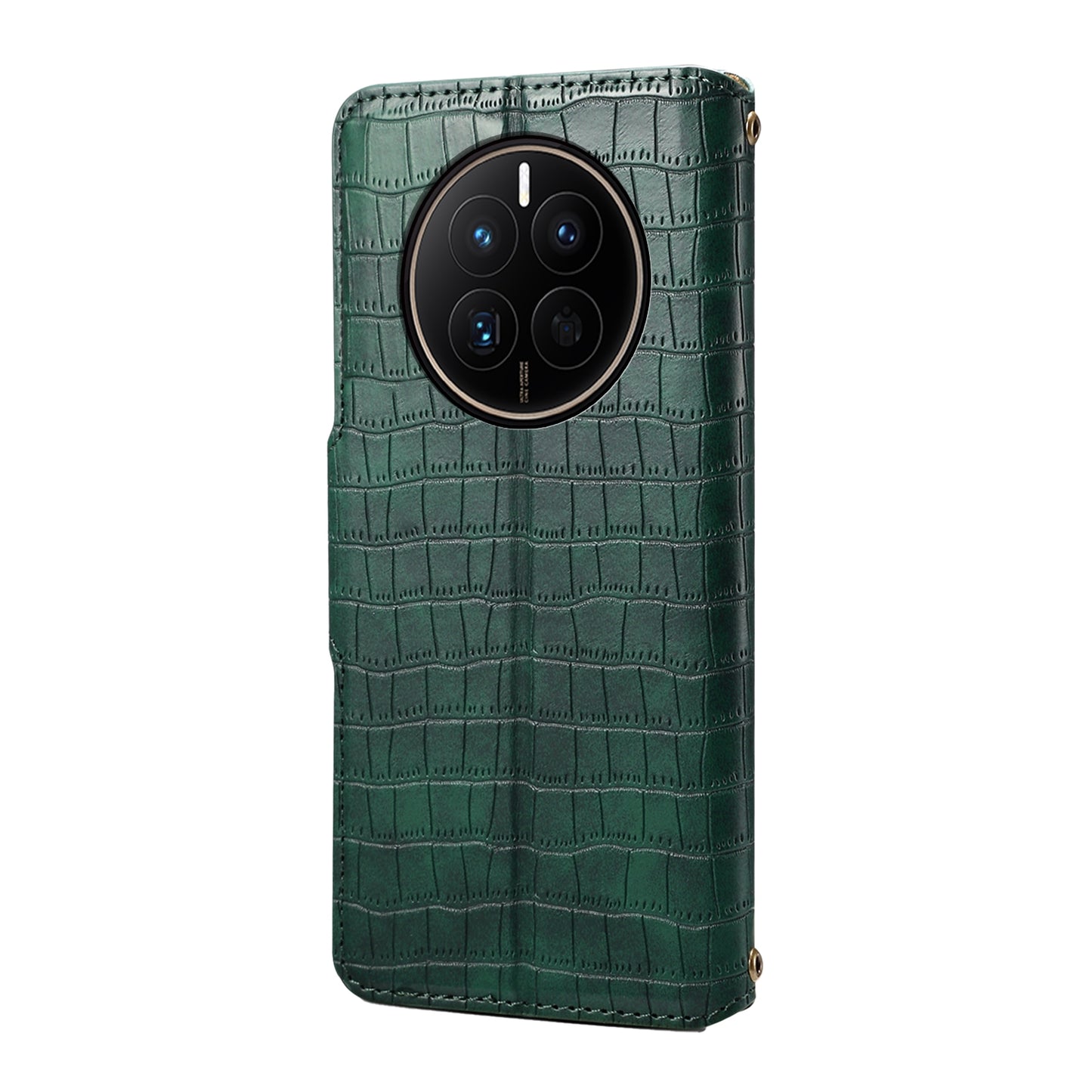 Huawei Mate 50 Denior Leather Case - Crocodile Texture with Oil Edge, Wallet & Kickstand Features