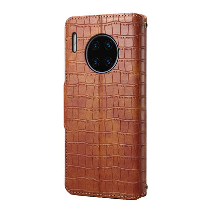 Huawei Mate 30 Pro Denior Leather Case - Crocodile Texture with Oil Edge, Wallet & Kickstand Features