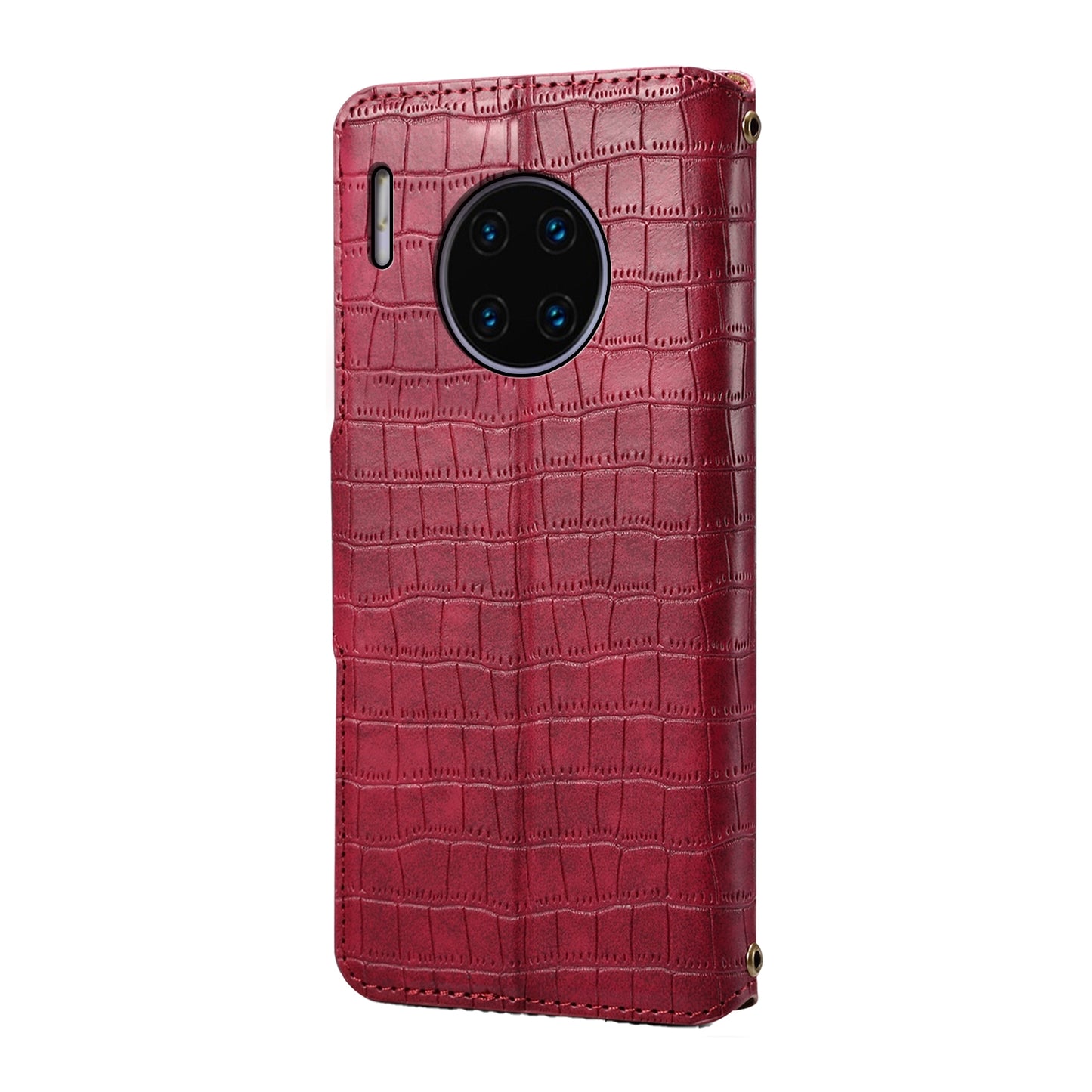 Huawei Mate 30 Pro Denior Leather Case - Crocodile Texture with Oil Edge, Wallet & Kickstand Features