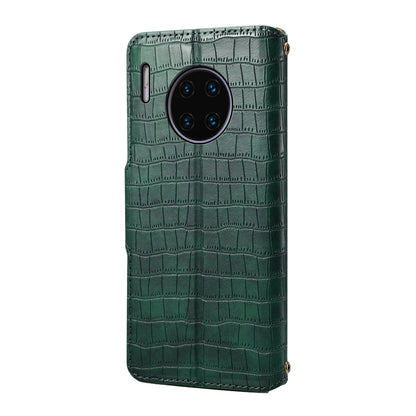 Huawei Mate 30 Pro Denior Leather Case - Crocodile Texture with Oil Edge, Wallet & Kickstand Features