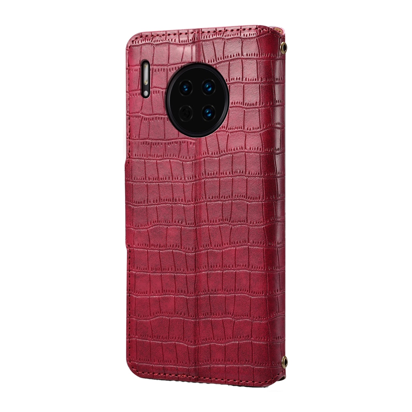 Huawei Mate 30 Denior Leather Case - Crocodile Texture with Oil Edge, Wallet & Kickstand Features