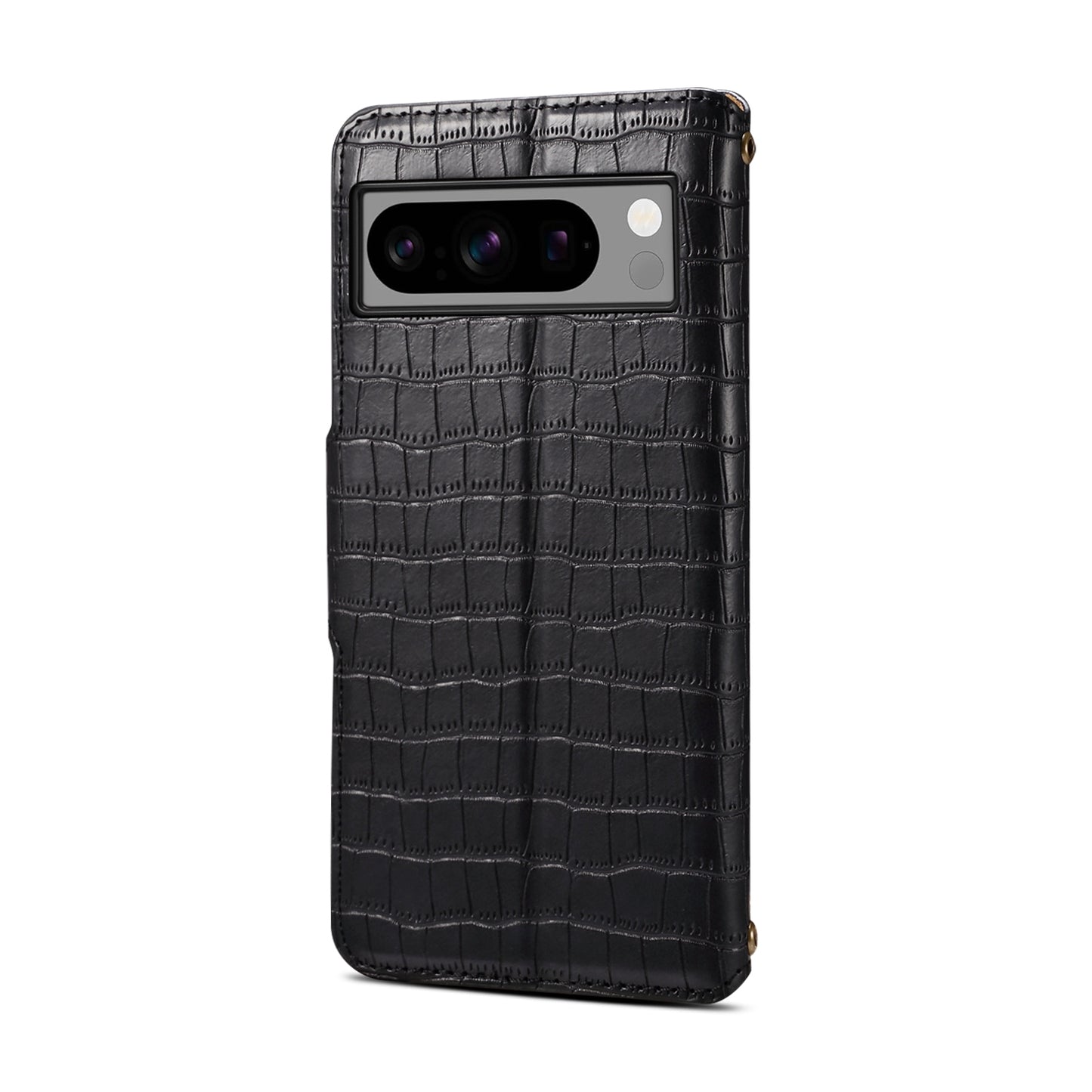 Google Pixel 8 Denior Leather Case - Crocodile Texture with Oil Edge, Wallet & Kickstand Features