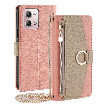 Motorola Moto G Stylus 2023 4G Crossbody Phone Case with Litchi Texture Leather, Adjustable Kickstand, Card Slots, Zipper Purse, Makeup Mirror, and TPU Protection