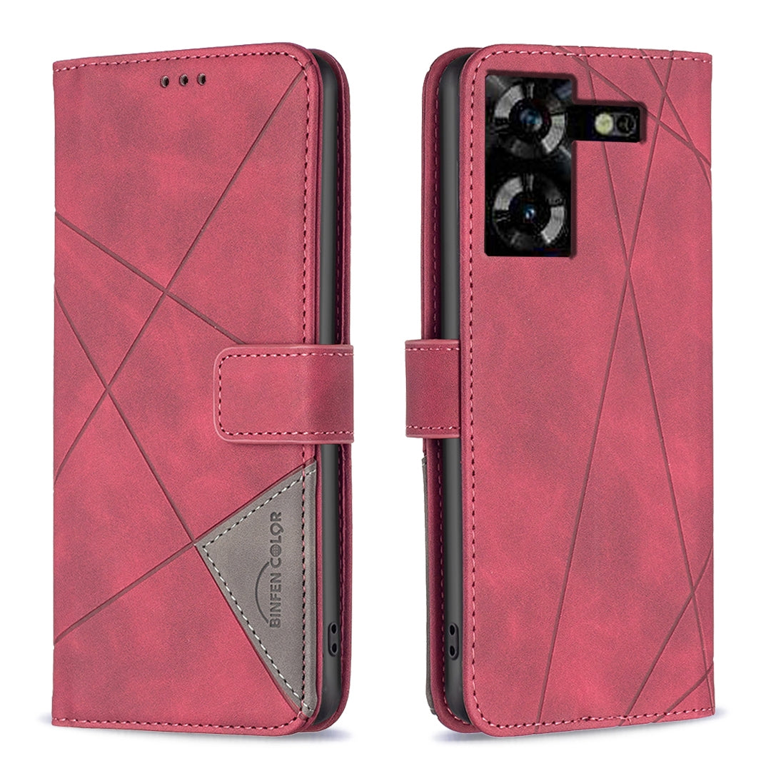 Tecno Pova 5 Rhombus Texture Leather Phone Case with Magnetic Buckle and Card Holder