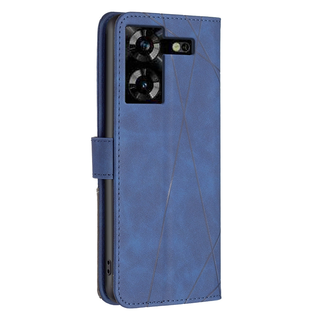 Tecno Pova 5 Rhombus Texture Leather Phone Case with Magnetic Buckle and Card Holder