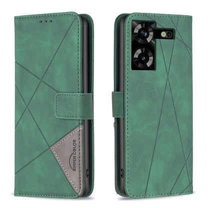 Tecno Pova 5 Rhombus Texture Leather Phone Case with Magnetic Buckle and Card Holder