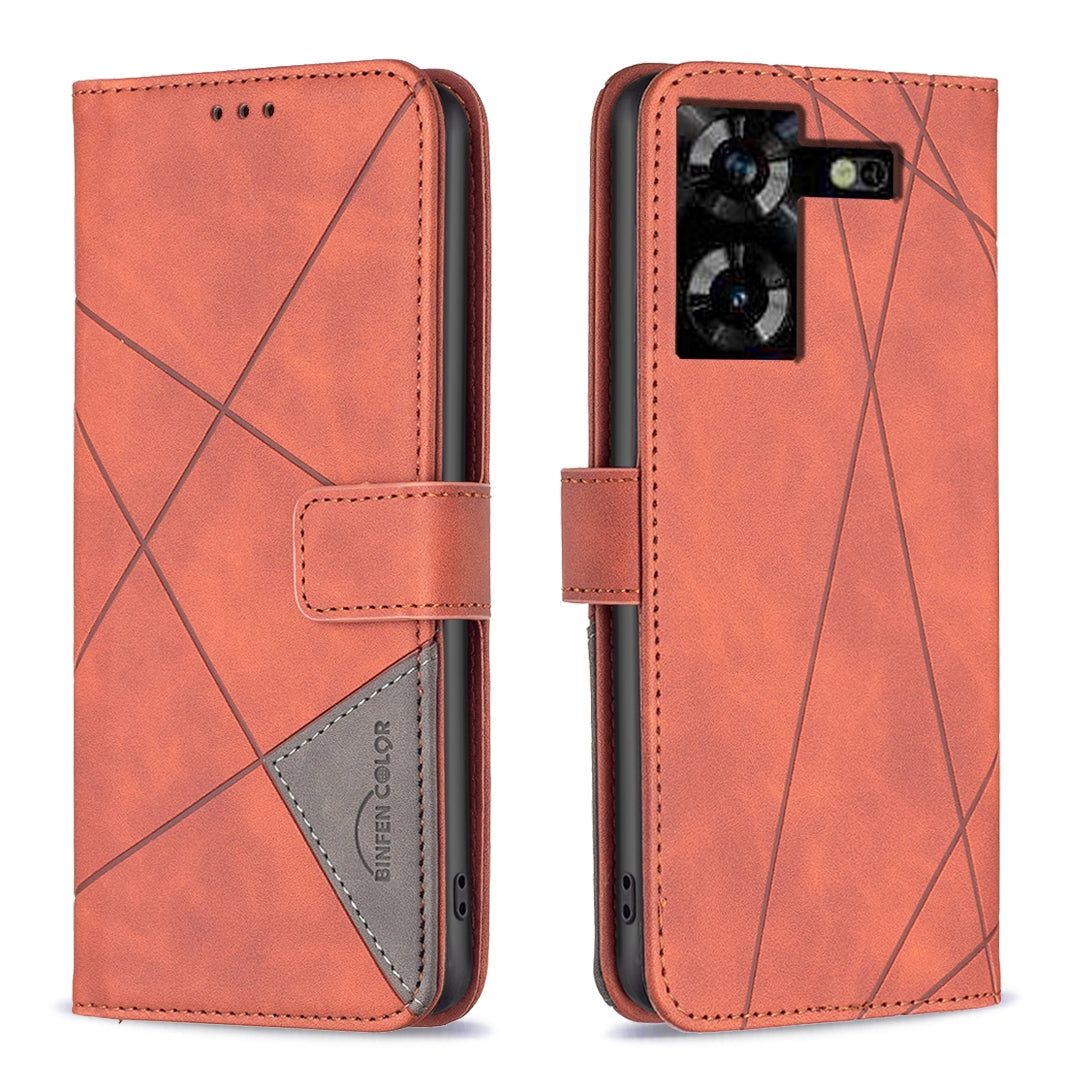 Tecno Pova 5 Rhombus Texture Leather Phone Case with Magnetic Buckle and Card Holder