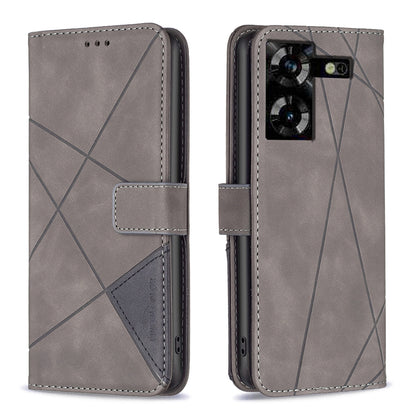 Tecno Pova 5 Rhombus Texture Leather Phone Case with Magnetic Buckle and Card Holder