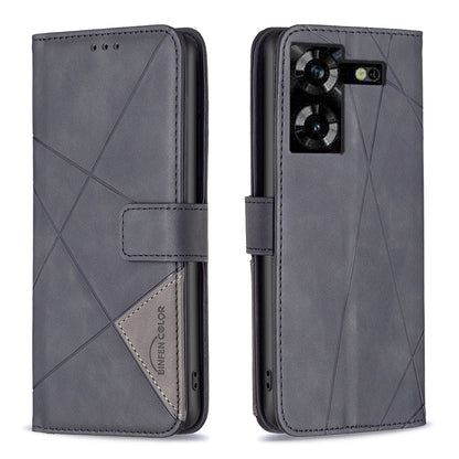 Tecno Pova 5 Rhombus Texture Leather Phone Case with Magnetic Buckle and Card Holder