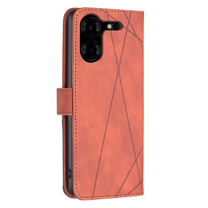 Tecno Pova 5 Pro 5G Rhombus Texture Leather Phone Case with Magnetic Buckle and Card Holder