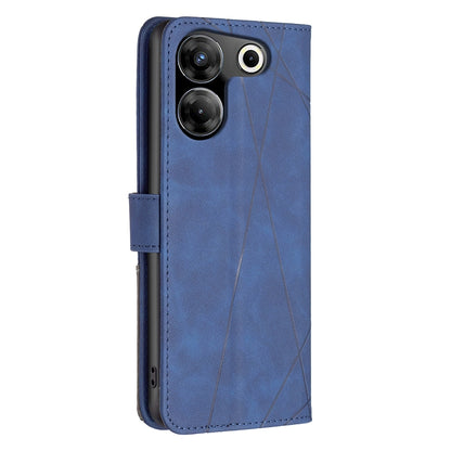 Tecno Camon 20 Pro 5G Rhombus Texture Leather Phone Case with Magnetic Buckle and Card Holder