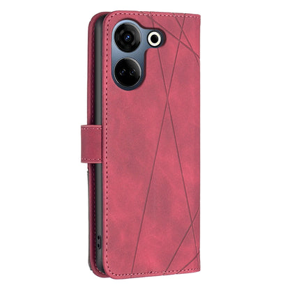 Tecno Camon 20 Pro 4G Rhombus Texture Leather Phone Case with Magnetic Buckle and Card Holder